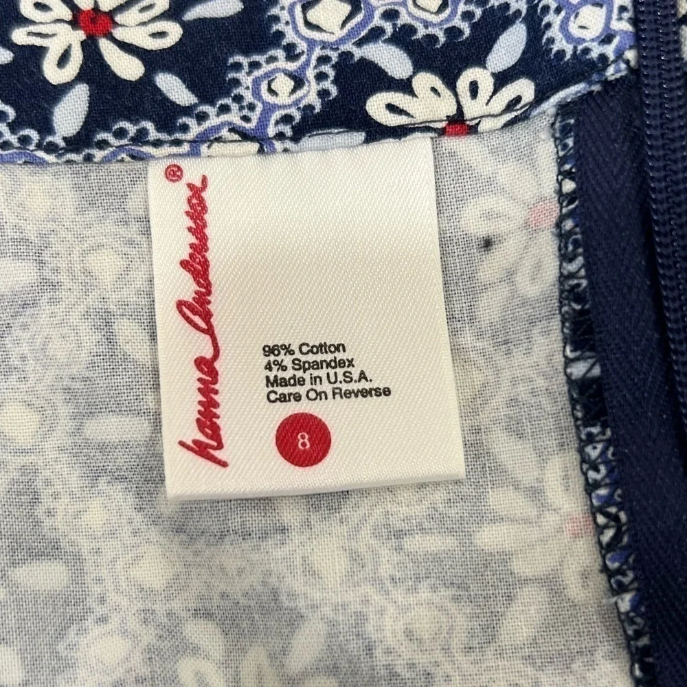 Hanna Andersson A line floral blue and white zip up stretch skirt size 8